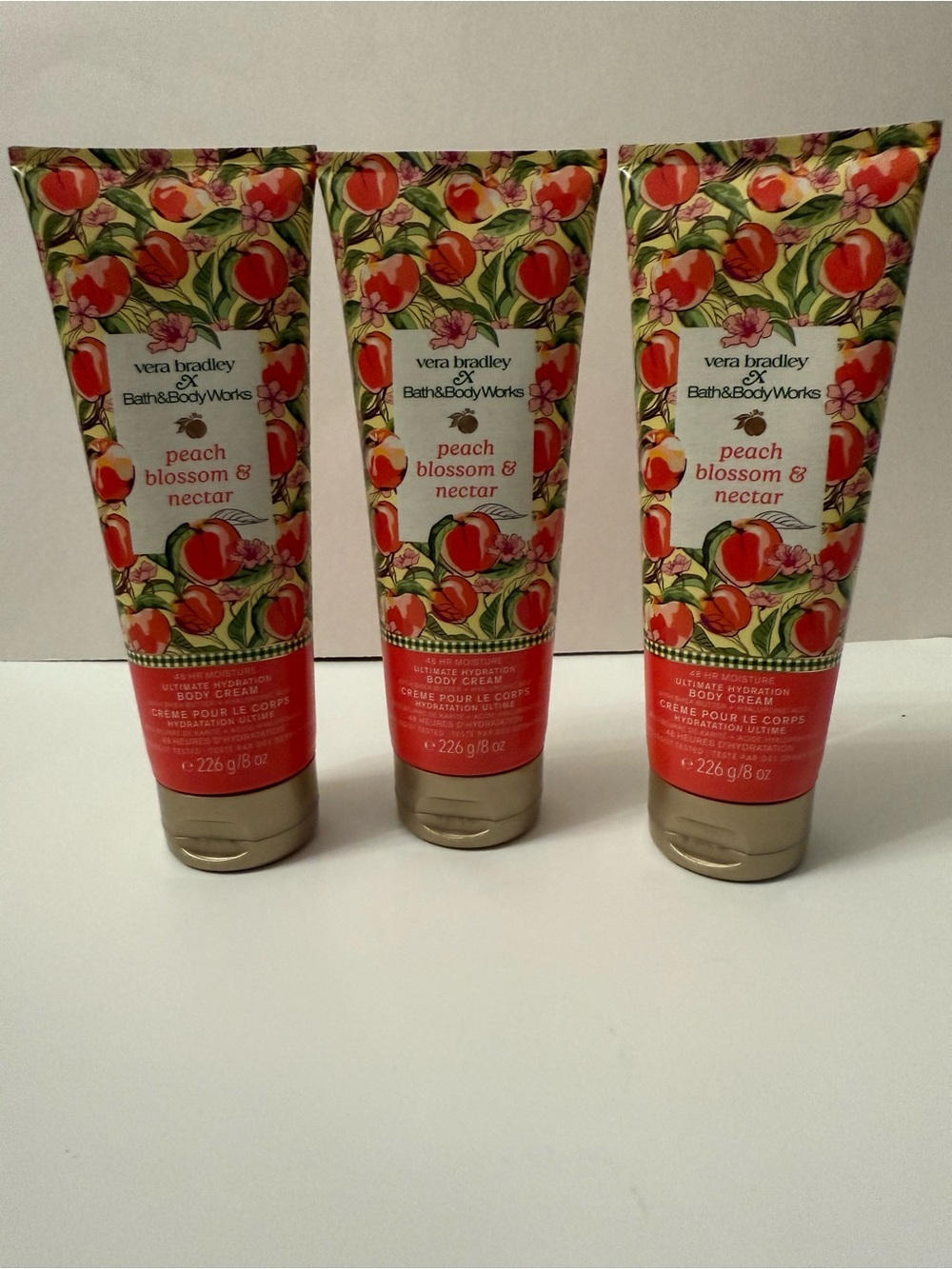 Bath & Body Works Peach Blossom & Nectar Body Cream Vera Bradley Set of 3